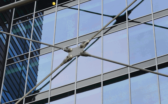 Glass-lined exterior of a building 