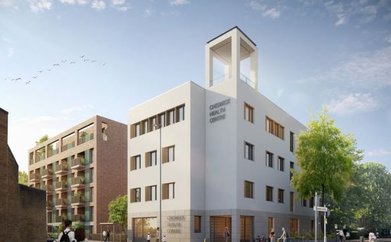 Achitect's vision of Chiswick Health Centre - corner elevation